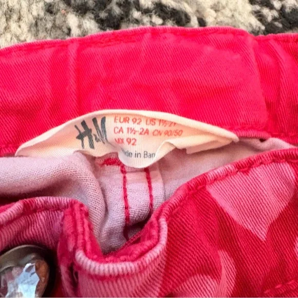 H&M Heart Patterned Pink Pants - Toddler  Size 18-24 Months​ - Picture 4 of 4